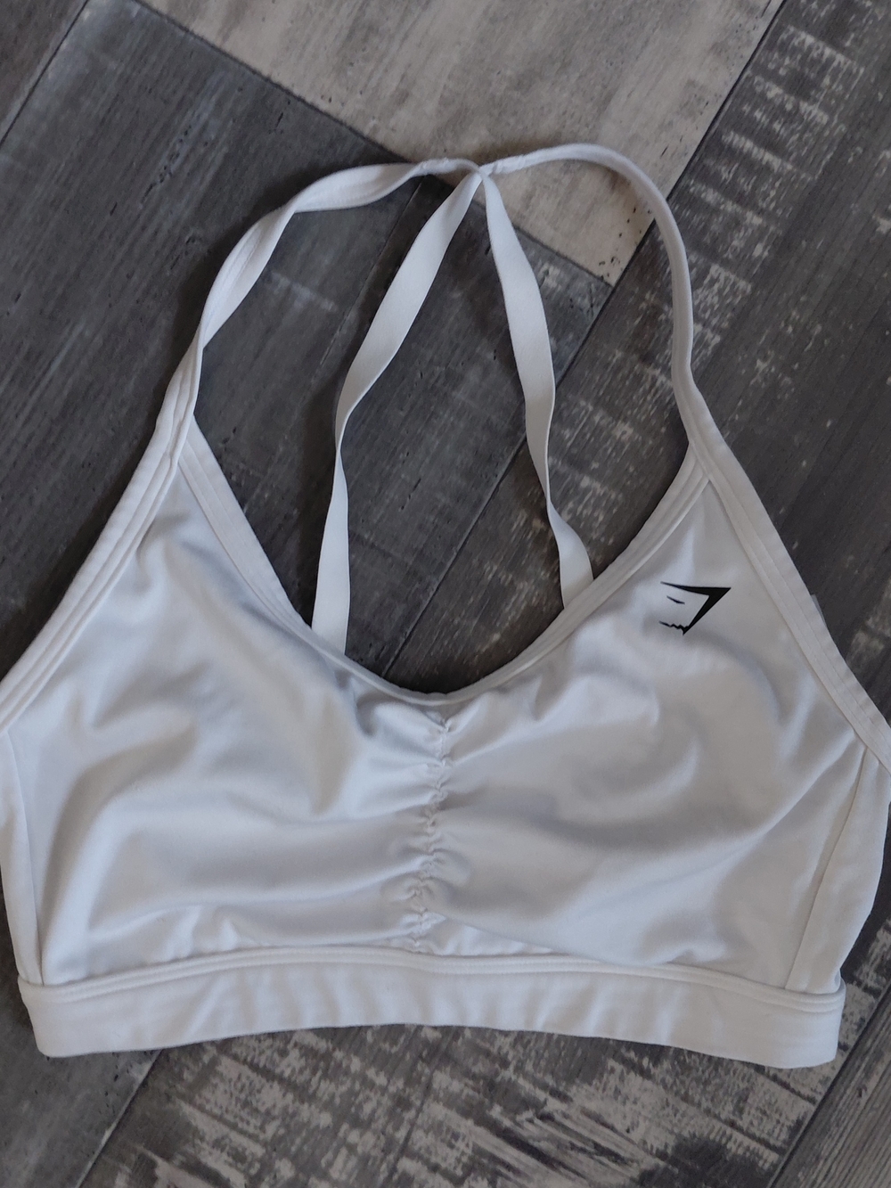 Gymshark White Crisscross Strappy Sports Bra